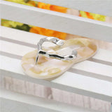 Alloy Multicolor/White Slipper Abalone Shell Pendant Silver-plated DIY Necklace