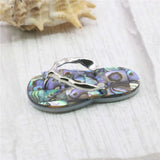 Alloy Multicolor/White Slipper Abalone Shell Pendant Silver-plated DIY Necklace