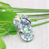 Alloy Multicolor/White Slipper Abalone Shell Pendant Silver-plated DIY Necklace
