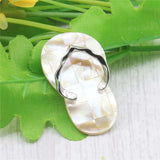 Alloy Multicolor/White Slipper Abalone Shell Pendant Silver-plated DIY Necklace