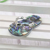 Alloy Multicolor/White Slipper Abalone Shell Pendant Silver-plated DIY Necklace