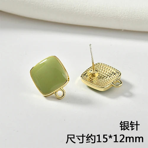 Alloy Oil Drop Square 925 Silver-Ear Stud Accessories