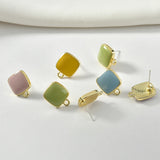 Alloy Oil Drop Square 925 Silver-Ear Stud Accessories