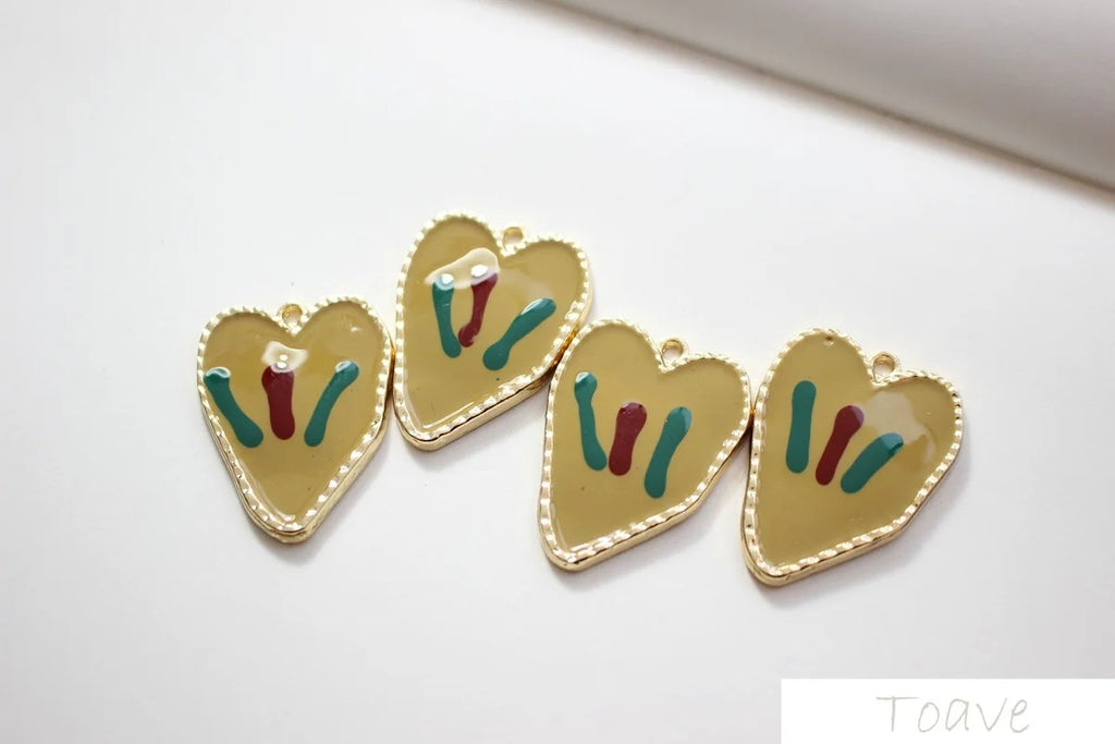 Alloy Peach Heart Pendant DIY Earrings Material Accessories