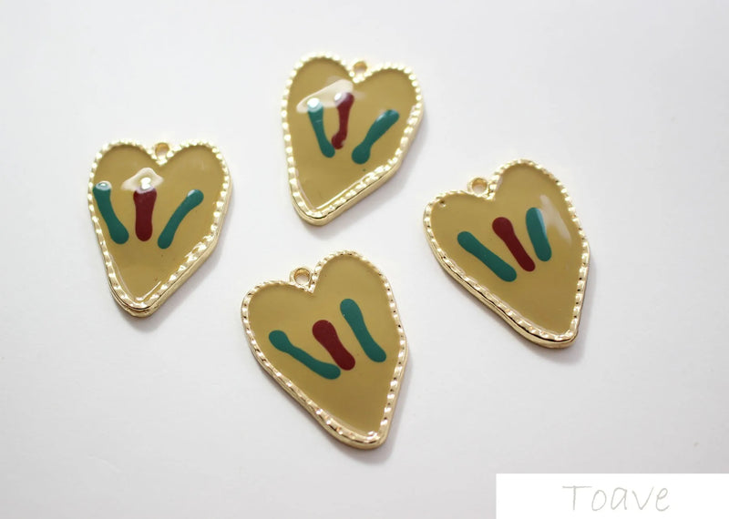 Alloy Peach Heart Pendant DIY Earrings Material Accessories