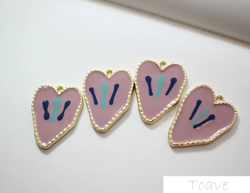Alloy Peach Heart Pendant DIY Earrings Material Accessories