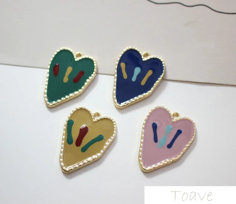 Alloy Peach Heart Pendant DIY Earrings Material Accessories