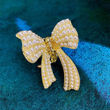 Alloy Pearl Bow Tie Clip Hair Ornaments Shark Clip Head Ornaments