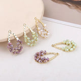 Alloy Pearl Crystal Flower Basket Pendant DIY Earring Material 4pcs