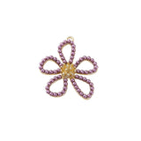 Alloy Pearl Crystal Flower Basket Pendant DIY Earring Material 4pcs