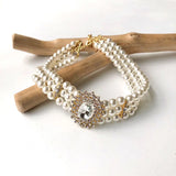 Alloy Pearl Crystal Glass Hepburnesque Flower Necklace Choker
