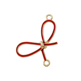 Alloy Ribbon Bow Pendant Earrings DIY Kit