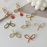 Alloy Ribbon Bow Pendant Earrings DIY Kit