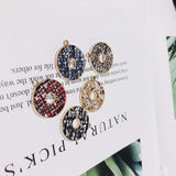 Alloy Round Pendant Necklace Charms DIY Material Jewelry Earring Accessories