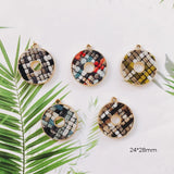 Alloy Round Pendant Necklace Charms DIY Material Jewelry Earring Accessories