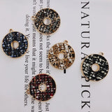 Alloy Round Pendant Necklace Charms DIY Material Jewelry Earring Accessories