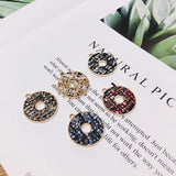 Alloy Round Pendant Necklace Charms DIY Material Jewelry Earring Accessories