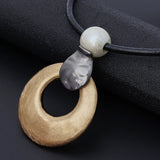 Chunky Circle Pendant Necklace Pearl Punk Jewelry