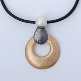 Chunky Circle Pendant Necklace Pearl Punk Jewelry