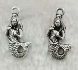 Alloy Mermaid Pendant Necklace&Bracelets Set 12*23MM