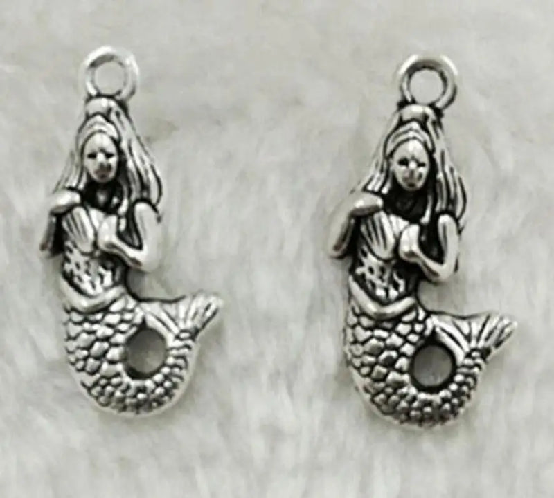 Alloy Mermaid Pendant Necklace&Bracelets Set 12*23MM