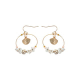 Alloy Shell Ring Earrings Exaggerated Circle Stone Wild Items