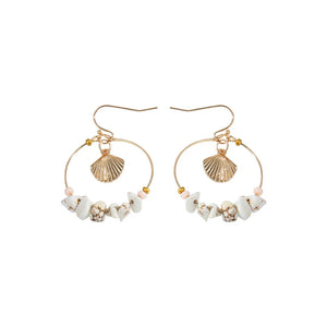 Alloy Shell Ring Earrings Exaggerated Circle Stone Wild Items