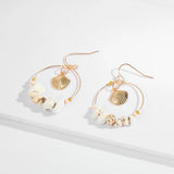Alloy Shell Ring Earrings Exaggerated Circle Stone Wild Items