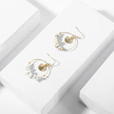 Alloy Shell Ring Earrings Exaggerated Circle Stone Wild Items