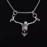 Alloy Skull Drop Necklace Gothic Charm Pendant Chain Women Halloween Jewelry