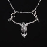 Alloy Skull Drop Necklace Gothic Charm Pendant Chain Women Halloween Jewelry