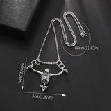 Alloy Skull Drop Necklace Gothic Charm Pendant Chain Women Halloween Jewelry
