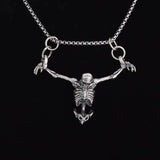 Alloy Skull Drop Necklace Gothic Charm Pendant Chain Women Halloween Jewelry