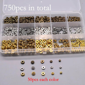 Alloy Spacer Beads Set Tibetan Silver Bronze Round Loose Beads