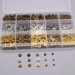 Alloy Spacer Beads Set Tibetan Silver Bronze Round Loose Beads