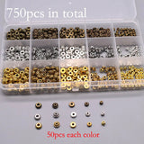 Alloy Spacer Beads Set Tibetan Silver Bronze Round Loose Beads
