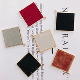 Alloy Square Pendant Necklace Charms DIY Material Jewelry Earring Accessories