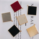 Alloy Square Pendant Necklace Charms DIY Material Jewelry Earring Accessories