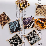 Alloy Square Pendant Necklace Charms DIY Jewelry Earring Accessories