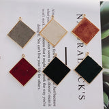 Alloy Square Pendant Necklace Charms DIY Material Jewelry Earring Accessories