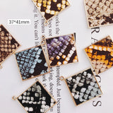 Alloy Square Pendant Necklace Charms DIY Jewelry Earring Accessories