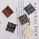Alloy Square Pendant Necklace Charms DIY Material Jewelry