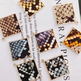 Alloy Square Pendant Necklace Charms DIY Jewelry Earring Accessories