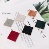 Alloy Square Pendant Necklace Charms DIY Material Jewelry Earring Accessories