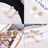 Mixed Shape Alloy Stud Earring Findings, Light Gold