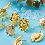 Mixed Shape Alloy Stud Earring Findings, Light Gold