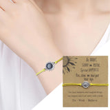 Alloy Sunflower Bracelet Wax Wire Little Daisy Italian Card