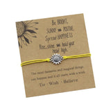 Alloy Sunflower Bracelet Wax Wire Little Daisy Italian Card