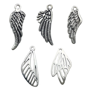 Tibetan Silver Butterfly Wing Charm Jewelry Making Pendant DIY Supplies