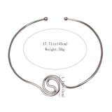 Alloy Torque Choker Necklace Women Geometric Statement Collar Jewelry